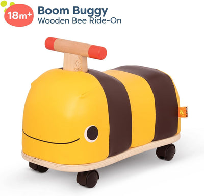 B. toys Rutschauto aus Holz – Rutscher Biene auf Rollen für Kinder und Babys, Kinderfahrzeug, Rutschfahrzeug, Babyrutscher, Spielzeug ab 18 Monaten, Gelb