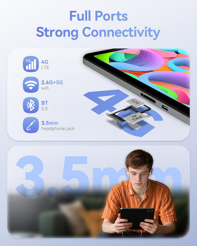 BNCF 11 Zoll Android 15 Tablet, Helio G100 Octa-Core 16GB+128GB (1TB TF) Bpad 11 FHD 1920×1200 IPS 90Hz mit Widevine L1, 7000mAh PD 18W 5MP+8MP Kamera, 4G LTE+2,4G/5G WiFi+BT5,0+GPS mit Schutzhülle
