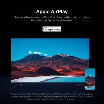 Xiaomi F, 32 Zoll (81 cm), HD, Smart TV, Fire TV, Triple Tuner DVB-C/S/S2/T/T2, Dolby Audio, DTS Virtual:X, DTS-HD, Sprachsteuerung mit Alexa, Kompatibel mit Apple AirPlay