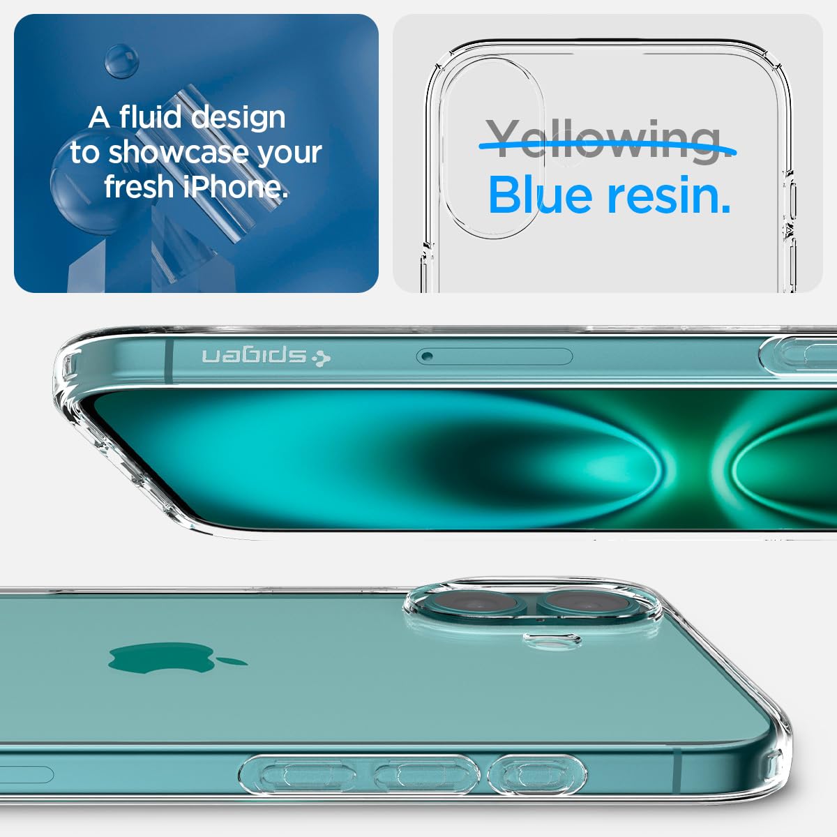 Spigen Liquid Crystal Hülle Kompatibel mit iPhone 16 -Crystal Clear