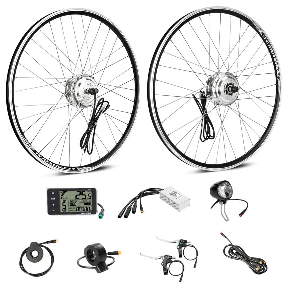SEASON 20/24 / 26/28 / 700C Zoll Ebike Umbausatz 36V 250W Brushless Getriebe Vorderrad Nabenmotor, Elektrofahrrad Conversion Kit | LCD Display, Sensor (28'' 700C 250W / 25km/h)