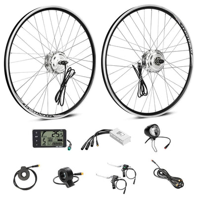 SEASON 20/24 / 26/28 / 700C Zoll Ebike Umbausatz 36V 250W Brushless Getriebe Vorderrad Nabenmotor, Elektrofahrrad Conversion Kit | LCD Display, Sensor (28'' 700C 250W / 25km/h)