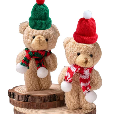 20 Stück Miniatur Puppenhaus Weihnachtsmütze,Wichtel Weihnachtsmütze und Schal Set,Nikolausmütze Klein für Weihnachten Weinflasche Abdeckung,Wichtel Zubehör Weihnachten Deko,Wichtel Adventskalender Zu