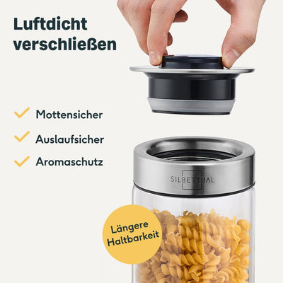 SILBERTHAL Vorratsdosen Glas mit Deckel Set 700 ml - Vorratsgläser für luftdichte & auslaufsichere Aufbewahrung in der Küche