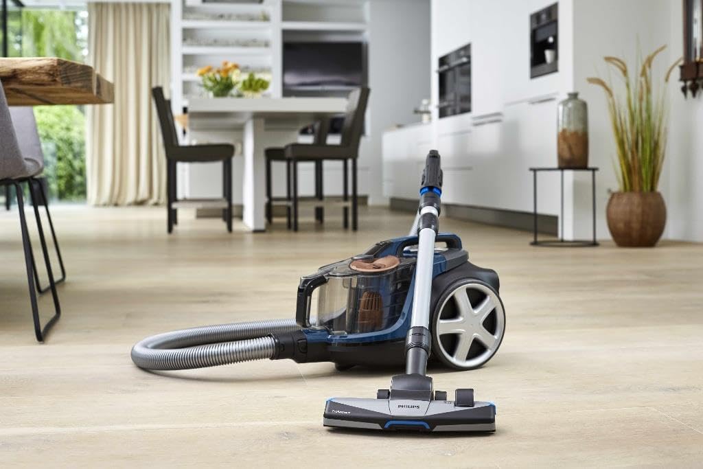 Philips PowerPro Expert Beutelloser Staubsauger – Kompakt, 900-W-Motor, PowerCyclone 8 Technologie für starke Saugleistung, Multi-Oberflächen-Reinigung, Allergy Lock, Super Turbo Bürste (FC9745/09)