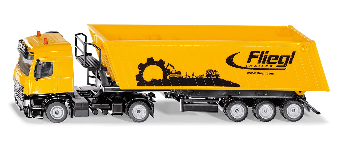 siku 3537, LKW mit Muldenkipper, 1:50, Metall/Kunststoff, Gelb, Kippbare Mulde