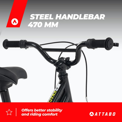 ATTABO Knack 14 – Kinderfahrrad (2–5 Jahre) mit leichtem Aluminiumrahmen (8 kg), 14-Zoll-Rädern, für 85–110 cm Körpergröße, bis 50 kg belastbar, ergonomischer Lenker, ideal für erste Fahrten