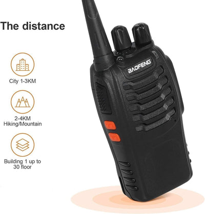 Walkie Talkie 16 KanäLe CTCSS/DCS FM, 1500 MAh Batterie, Max. GespräChsreichweite 5 Km, ProfifunkgeräT Mit Freisprecheinrichtung