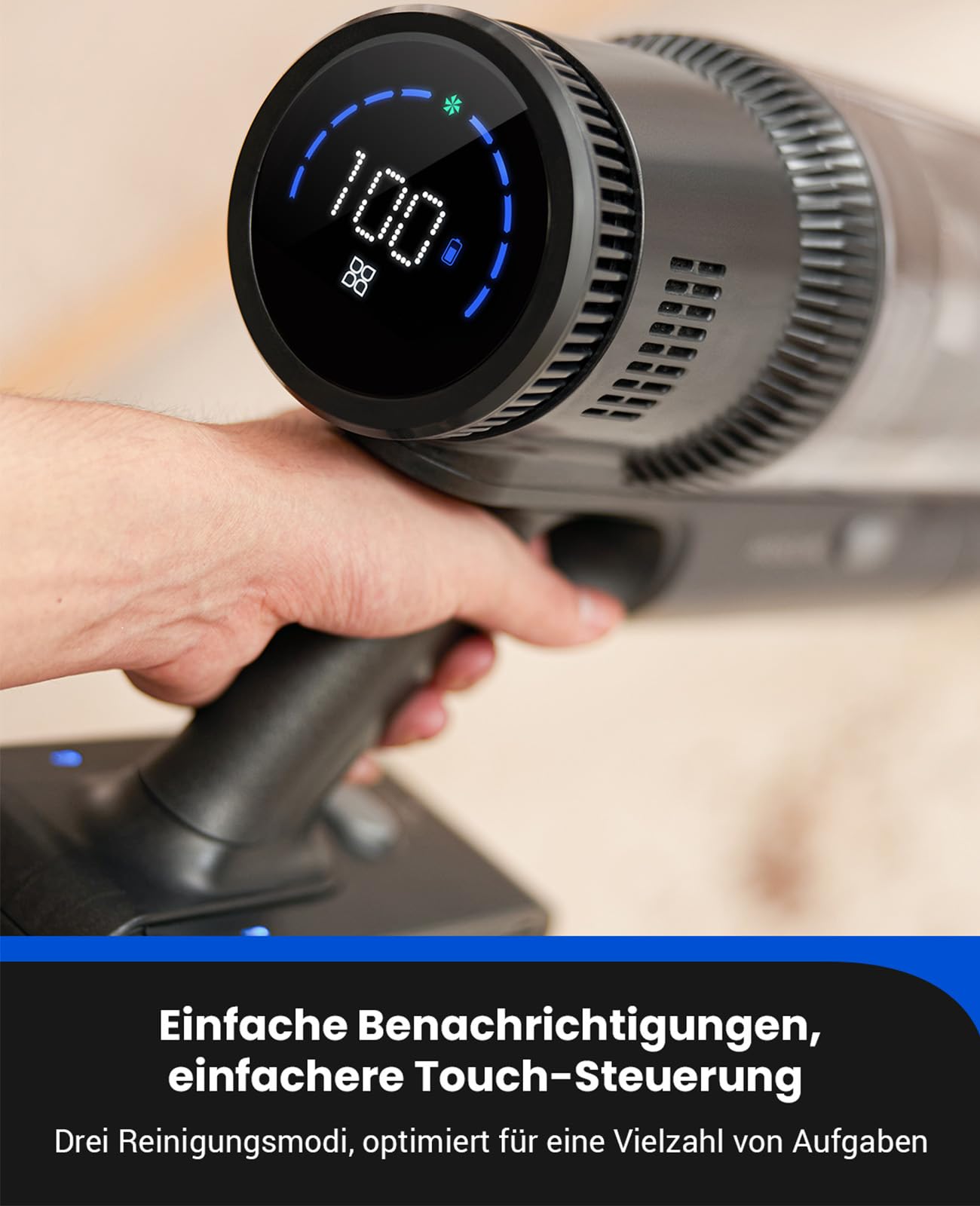 Proscenic P11 Mopping Akku Staubsauger kabellos mit Wischfunktion, 35KPA/500W/50Min Staubsauger und Mop 2 in 1, Akkusauger Kabellos Anti-Tangle für Teppich/Vorhang/Haustierhaarn