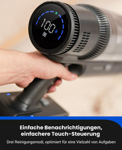 Proscenic P11 Mopping Akku Staubsauger kabellos mit Wischfunktion, 35KPA/500W/50Min Staubsauger und Mop 2 in 1, Akkusauger Kabellos Anti-Tangle für Teppich/Vorhang/Haustierhaarn