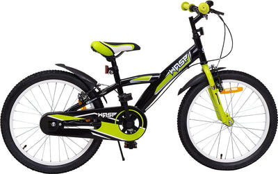 Actionbikes Kinderfahrrad Wasp - 1 Gang - ohne Schaltung - Fahrrad 20 Zoll für Jungen und Mädchen - Von 6-9 Jahren - V-Brakes vorne und hinten - Trapez-Rahmen - Kettenschutz (Schwarz Grün)