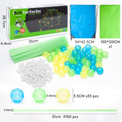 höhle Bauen Kinder,155PCS Im Dunkeln Leuchtendes Creative forts kit,DIY höhle konstruktionsspielzeug für 3 4 5 6 7 8 9 Jahre alt Junge & Mädchen,Indoor Outdoor bauspielzeug