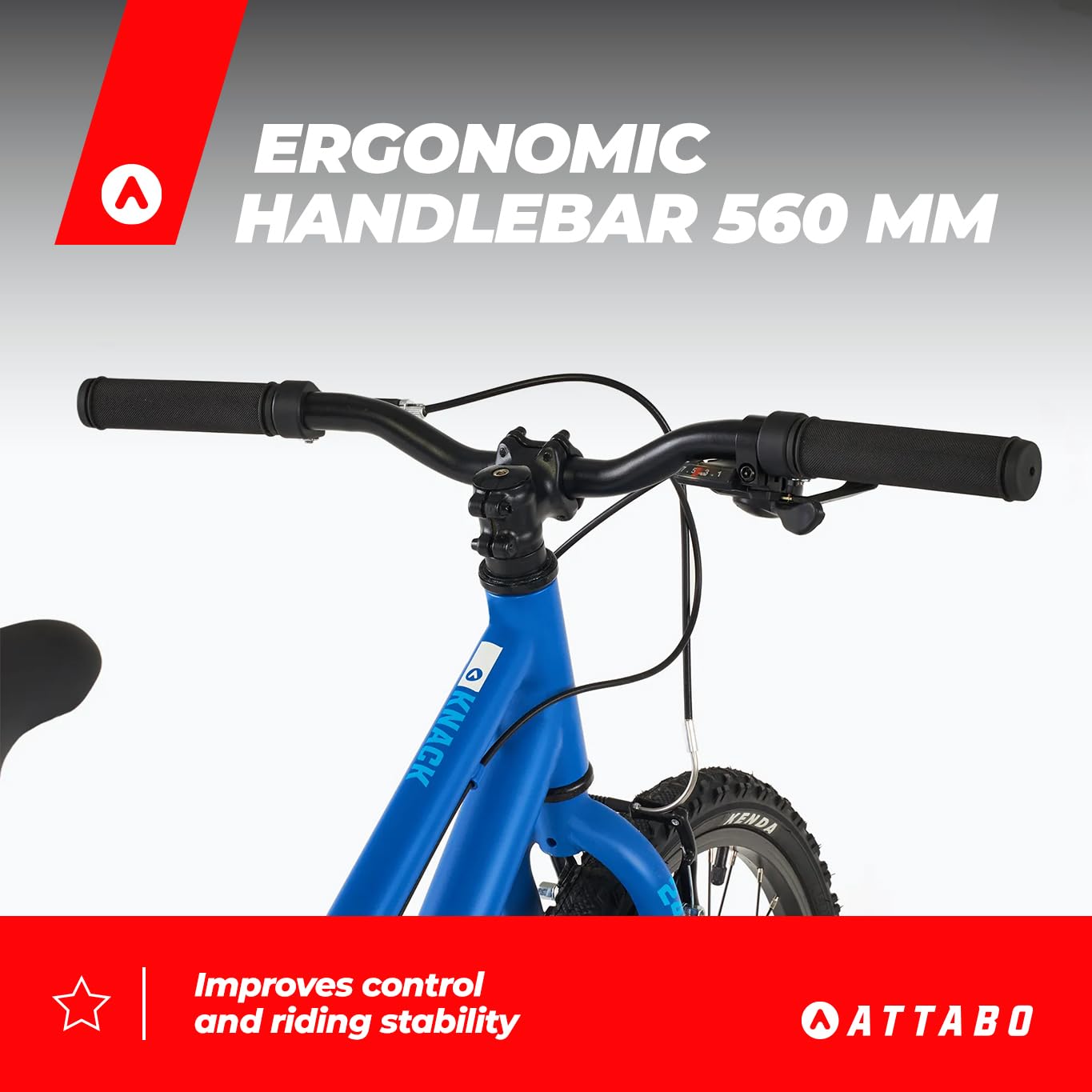 ATTABO Knack 24 – Kinderfahrrad (7–11 Jahre) mit leichtem Aluminiumrahmen (nur 10 kg), 24-Zoll-Rädern, Stahlgabel, für 120–145 cm Körpergröße, ergonomischer Lenker, ideal für Touren und Freizeit