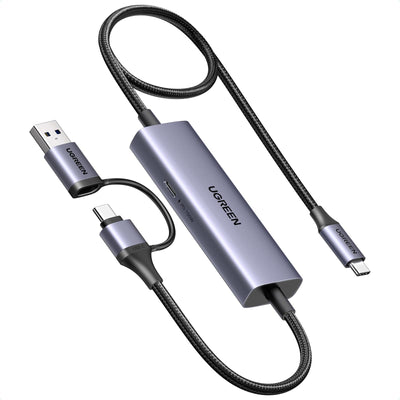 UGREEN Video Capture Card und PD 100W Laden, USB 3.0 Video Capture Card für Full HD 4K Eingang ，2K@30Hz Aufnahme und Schnellladen, Video Capture Gerät für Switch/Steam Deck/pad/Phone/PC/Mac Mini 4
