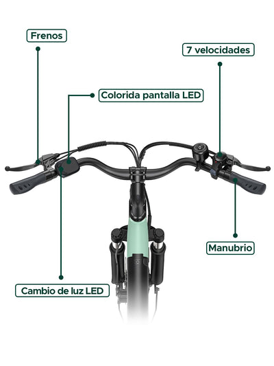 MileCity1 26" E-Bike für Erwachsene, 7 Gang Elektrofahrrad mit Austauschbarem 36V 13Ah Akku, 25 km/h und 80–100km Reichweite E-Bike für Städtische Pendler, IP65 Wasserdicht (MileCity1, Grau)