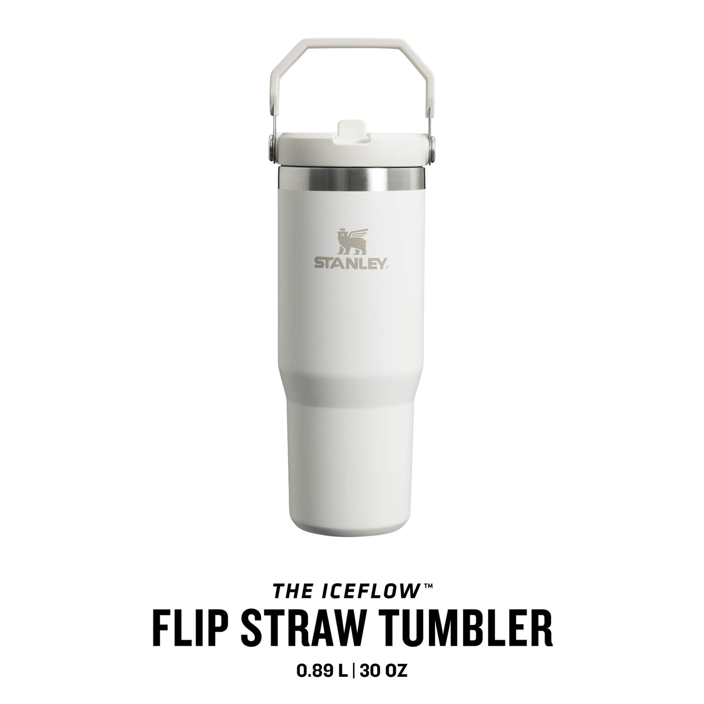 Stanley IceFlow Flip Straw Trinkflasche mit Strohhalm 0.89L - Thermosflasche Hält 12+ Stunden Kalt - Auslaufsicher - Trinkflasche Sport - Wasserflasche BPA Frei - Spülmaschinenfest - Frost
