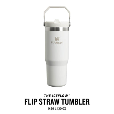 Stanley IceFlow Flip Straw Trinkflasche mit Strohhalm 0.89L - Thermosflasche Hält 12+ Stunden Kalt - Auslaufsicher - Trinkflasche Sport - Wasserflasche BPA Frei - Spülmaschinenfest - Frost