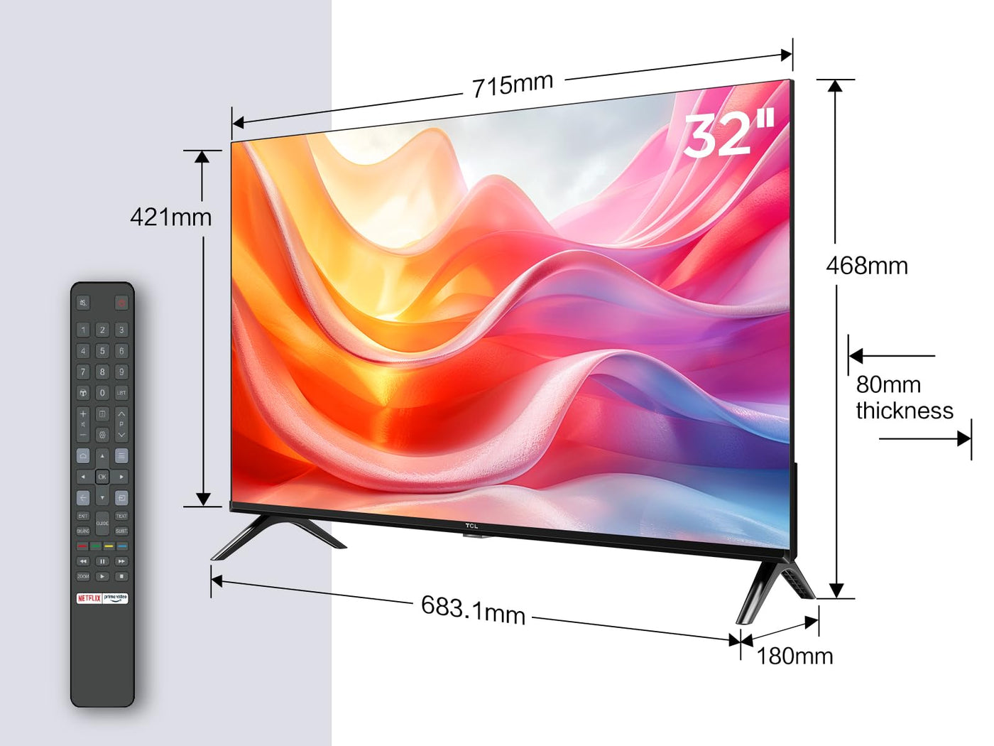 TCL 32L5A, 32 Zoll Fernseher, FHD, HDR smart TV unterstützt bei Android TV (Kindermodus, Dolby Audio, kompatibel mit Google Assistant)