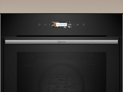 NEFF B54CR71N0, N 70, Smarter Einbau-Backofen, 60x60 cm, Made in Germany, Pyrolyse, Optimaler Zugriff mit Slide&Hide, Full Touch TFT-Display, Air Fry Funktion, Automatikprogramme, Soft Open, Edelstahl