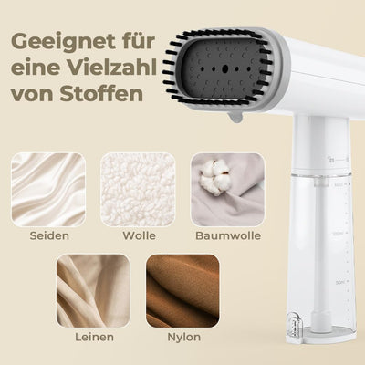 Vpcok Direct Steamer Dampfglätter Reise 1000W Dampfbürste mit 150ML Tank für vertikales, horizontales Dampf, Tragbares Handbügeleisen Dampfbügel schnelles Aufheizen, Faltenentfernung für Kleidung
