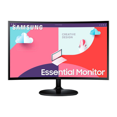 Samsung S36C Essential Monitor S24C364EAU, Curved, 24 Zoll, VA-Panel, Full HD-Auflösung, Eco Saving Plus, AMD FreeSync, 4 ms Reaktionszeit, Bildwiederholrate 75 Hz, Schwarz