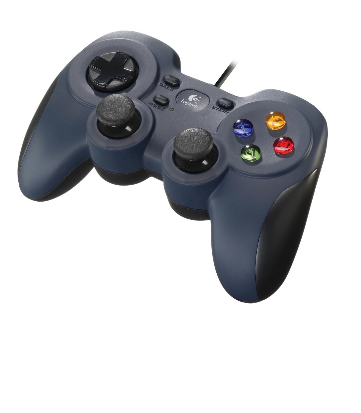 Logitech F310 kabelgebundenes Gamepad, Controller mit Konsolenartigem Layout, 4 Tasten D-Pad, XInput/DirectInput, Komfortable Griffflächen, 1,8 m Kabel, PC - Blau/Grau