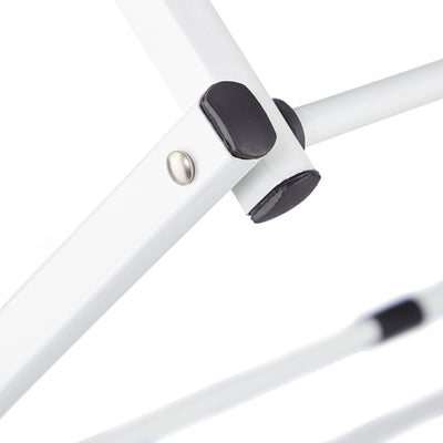 Relaxdays Wäscheständer klappbar, 11 Stangen, 6 Ebenen, HBT: 105x73x37 cm, Wäscheturm, Metall Wäschegestell, weiß