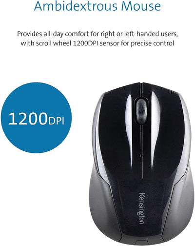 Kensington Pro Fit® Wireless Desktop Set (DE), QWERTZ-Version, ideal fürs Home Office, schwarz, K75230DE