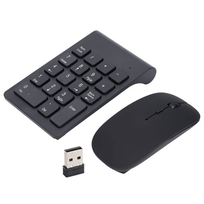 lyrlody Kabelloses Nummernblock-Maus-Set, 2,4GHz-Technologie, 1200 DPI, Nummernblock Nummernblock Maus Combo für Heim, Büro, Reisen, Win 10, mit USB