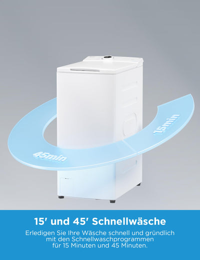 Midea Toplader Waschmaschine MF10ET70B / 7KG / A / 1200 U/min/BLDC Inverter Mortor/Dampffunktion/SoftOpener/XL Türöffnung/Kurz 15'&45' / Mehrere Temperaturoptionen/AquaStop, Weiß