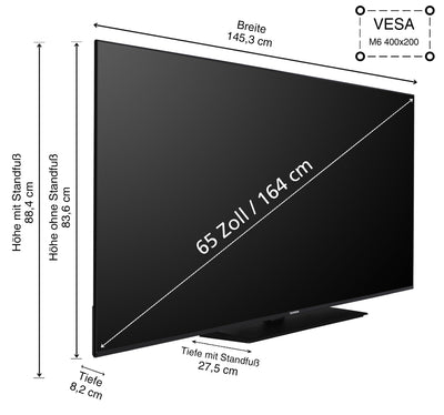 Telefunken Android TV 65 Zoll Fernseher (4K UHD Smart TV, HDR Dolby Vision, Triple-Tuner, Dolby Atmos) D65U750X2CW