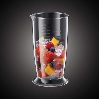 Russell Hobbs Stabmixer [Pürierstab] Desire Rot (2 Geschwindigkeitsstufen, spülmaschinengeeigneter Mix-/Messbecher 700ml, BPA-frei, Zerkleinerer für Smoothie, Suppen, Saucen, Babynahrung) 24690-56