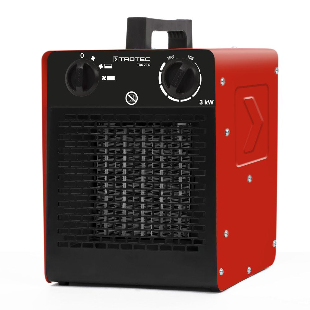 TROTEC Keramik Heizlüfter TDS 20 C – Heizleistung 2 kW / 3 kW – Elektroheizer Luftmenge 180 m³/h – Elektroheizung mit Thermostat