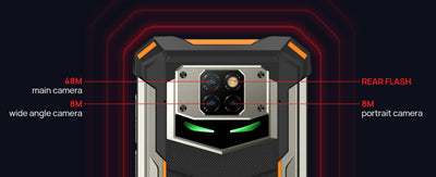 DOOGEE S8P 10000mAh Akku Outdoor Smartphone Ohne Vertrag, Octa-Core 6GB+128GB Android 10, 21MP Quad-Kamera, 6,3-Zoll-FHD + Corning Gorilla-Glas, Drahtlose Rückladung, IP68 Robustes Handy Orange