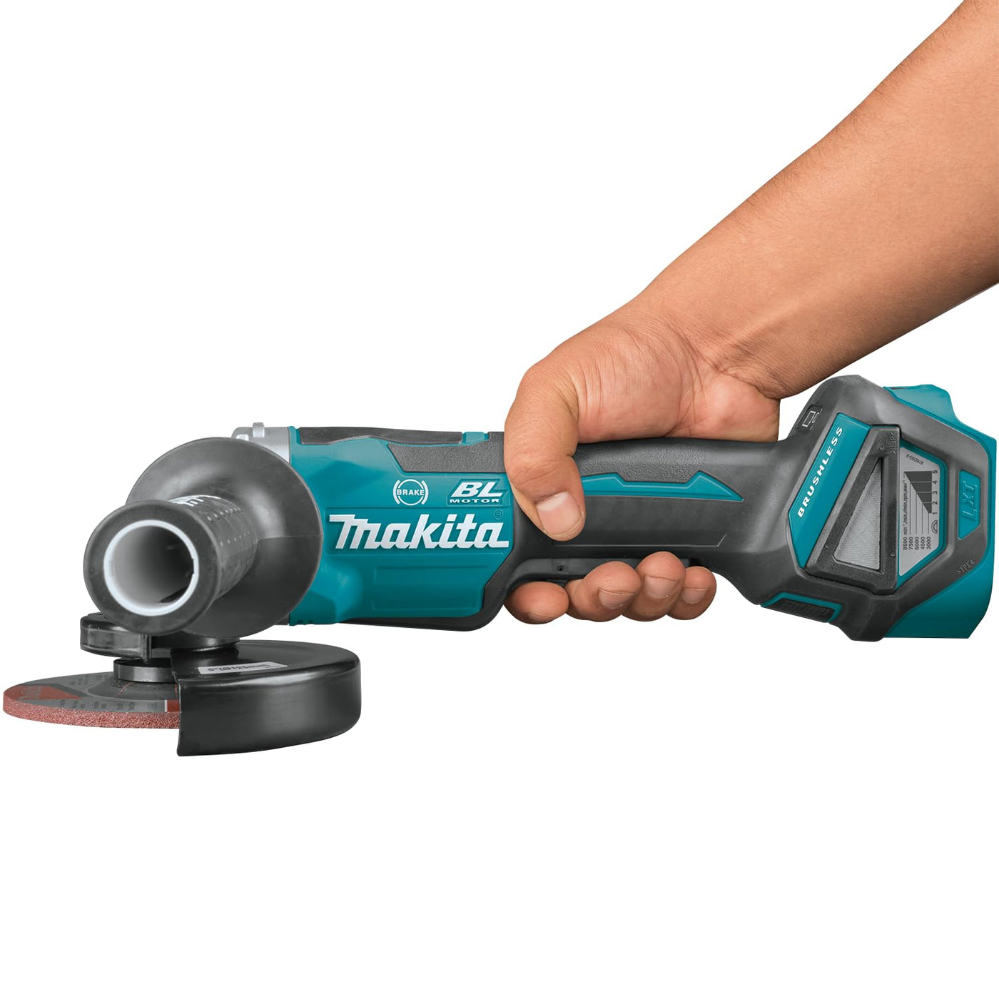 Makita DGA517Z Akku-Winkelschleifer 18 V mit Paddleschalter (ohne Akku, ohne Ladegerät), Bunt
