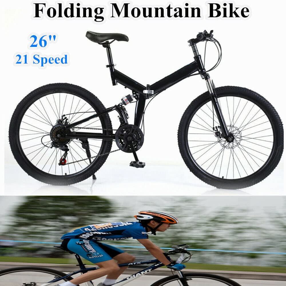 WSIKGHU Faltrad für Erwachsene 26 Zoll Mountainbike Faltrad Rennrad Faltrad 21 Gang Erwachsenenfahrrad 150 KG Offroad-Fahrrad Cityrad faltbar Fahrrad aus Kohlenstoffstahl