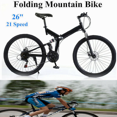 WSIKGHU Faltrad für Erwachsene 26 Zoll Mountainbike Faltrad Rennrad Faltrad 21 Gang Erwachsenenfahrrad 150 KG Offroad-Fahrrad Cityrad faltbar Fahrrad aus Kohlenstoffstahl