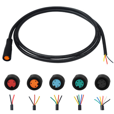 baluoqi Verlängerungskabel 2Pin/3Pin/4Pin/5Pin/6Pin wasserdichter Stecker mit einem einzelnen Stecker DIY Ebike Linie für elektrisches Fahrrad Licht/Ebrake/Anzeige Ebike Teile (3Pin weiblich)
