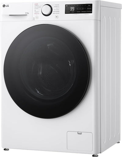 LG V5WD95SLIM, Klasse A - E, Frontlader-Waschtrockner 9 - 5 kg, Waschtrockner Slim 53,5 cm Tiefe, Wi-Fi, AI Direct Drive, Tiefenreinigung mit Dampf, TurboWash 360, Große Kapazität, Weiß