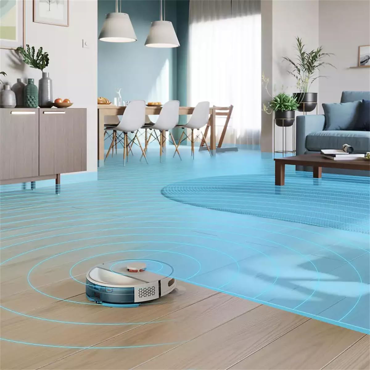 PHILIPS Homerun Serie 3000 Saugroboter mit Wischfunktion, ultrastarke Saugleistung (4.000 Pa), Lasernavigation, 200 Min. Laufzeit, Staubsauger Roboter für Teppiche & Tierhaare, App, Weiß, XU3000/02