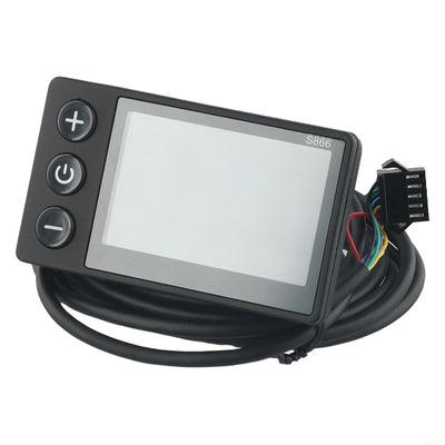 E-Bike S866 Display, 24 V, 36 V, 48 V, S866 Elektrofahrrad-LCD-Display, Messgerät, Bedienfeld, Buntes Display, Elektrischer Mountainbike-Tachometer ABS-Schale für 2,2cm Lenker für UART NO.2
