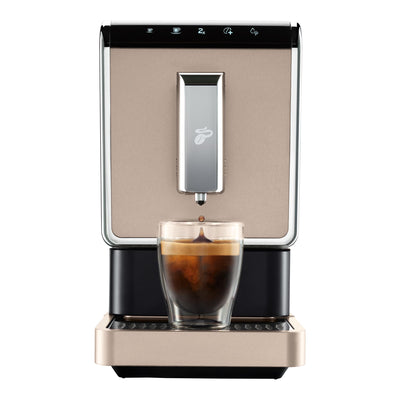 Tchibo Kaffeevollautomat Esperto Caffè für Caffè Crema und Espresso, Metallic Sand - INKLUSIVE Kaffeeprobierset GRATIS