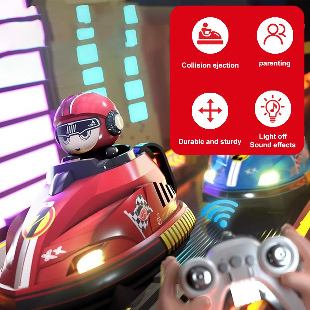 Dhqkqg Ferngesteuertes Auto, 2 Pack Rc Speed Bumper Autos Spielzeug füR Zwei Gegeneinander, Spielzeugautos mit Fernbedienung, Mini RC Autoscooter, Ferngesteuerte Mini Auswerferfahrzeuge