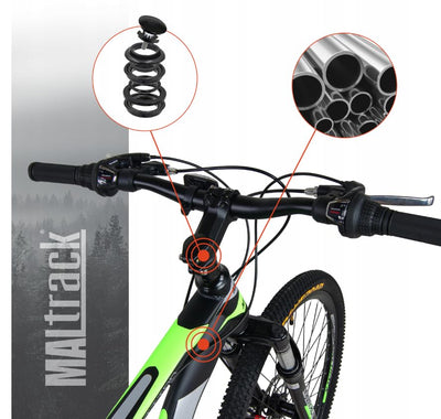 BDW - Fahrrad 26 Zoll - Mountainbike Damen & Herren - 18 Gänge - Farbe Grün - Ergonomischer Lenker - Mechanische Scheibenbremsen - Federungsgabel - Aluminiumfelgen