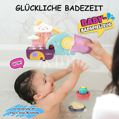 GILOBABY Badewannenspielzeug Set, Badespielzeug Baby Badewannen Spielzeug, Wasserspielzeug Kinder mit Tasse, Bär und Kaktus, Babyspielzeug Geschenk für Jungen und Mädchen Geburtstag ab 6 Monate