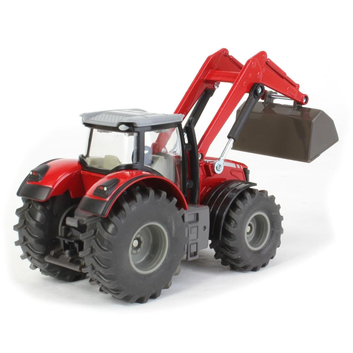 siku 1985, Massey Ferguson 8690 Traktor mit Frontlader, 1:50, Metall/Kunststoff, Rot, Viele Funktionen