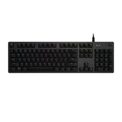 Logitech G512 mechanische Gaming-Tastatur, GX-Red Linear Switches, LIGHTSYNC RGB-Beleuchtung, USB-Durchschleife, Aluminium-Gehäuse, Programmierbare F-Tasten, US QWERTY-Layout - Schwarz