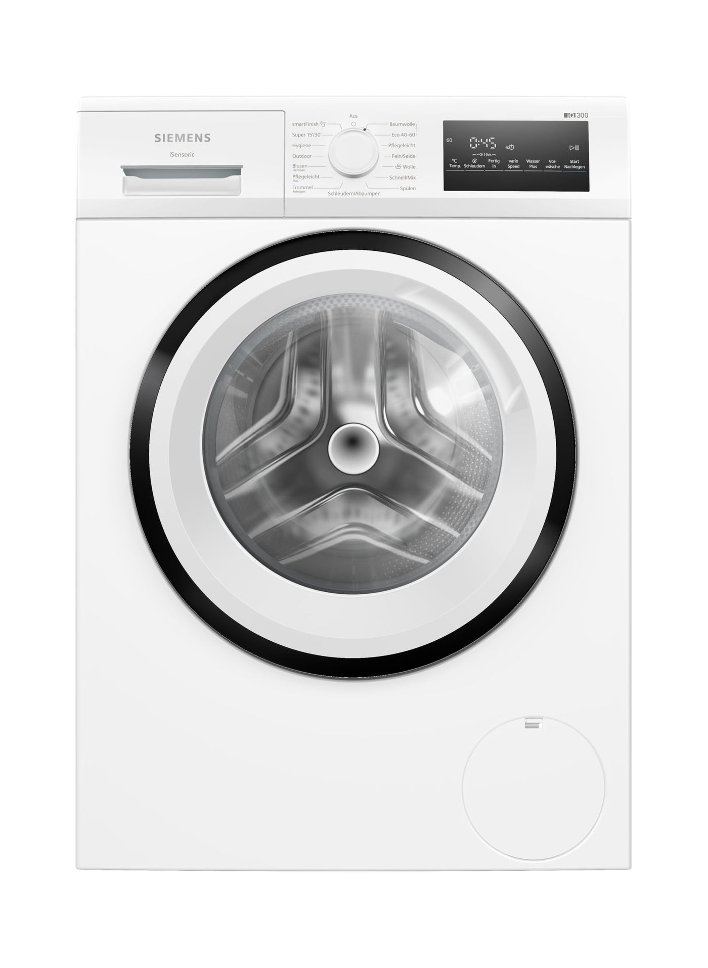 Siemens WM14N225 Waschmaschine iQ300, Frontlader mit 8kg Fassungsvermögen, 1400 UpM, speedPack L, smartFinish, Outdoor-Programm, LED-Display, Weiß, 60cm