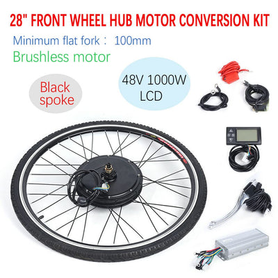TaNeHaKi 28 Zoll Vorderrad E Bike Conversion Kit Elektrofahrrad Umbausatz Umrüstsatz Bike Fahrrad Kit Ebike Nachrüstsatz Vorderradaufhängung 48V 1000W
