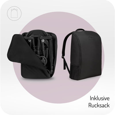 MoMi GRACE leichter Kinderwagen ab 6 Monaten kompakt Buggy mit einem Rucksack zum Tragen passt als Handgepäck faltbarer Reisebuggy 5-Punkt-Gurt